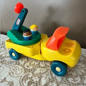 Little tikes cherry picker Up N Down truck 1985 with 2 Toddle Tots figures